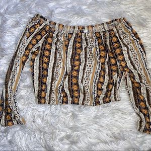 H&M DIVIDED off the shoulder yellow crop top